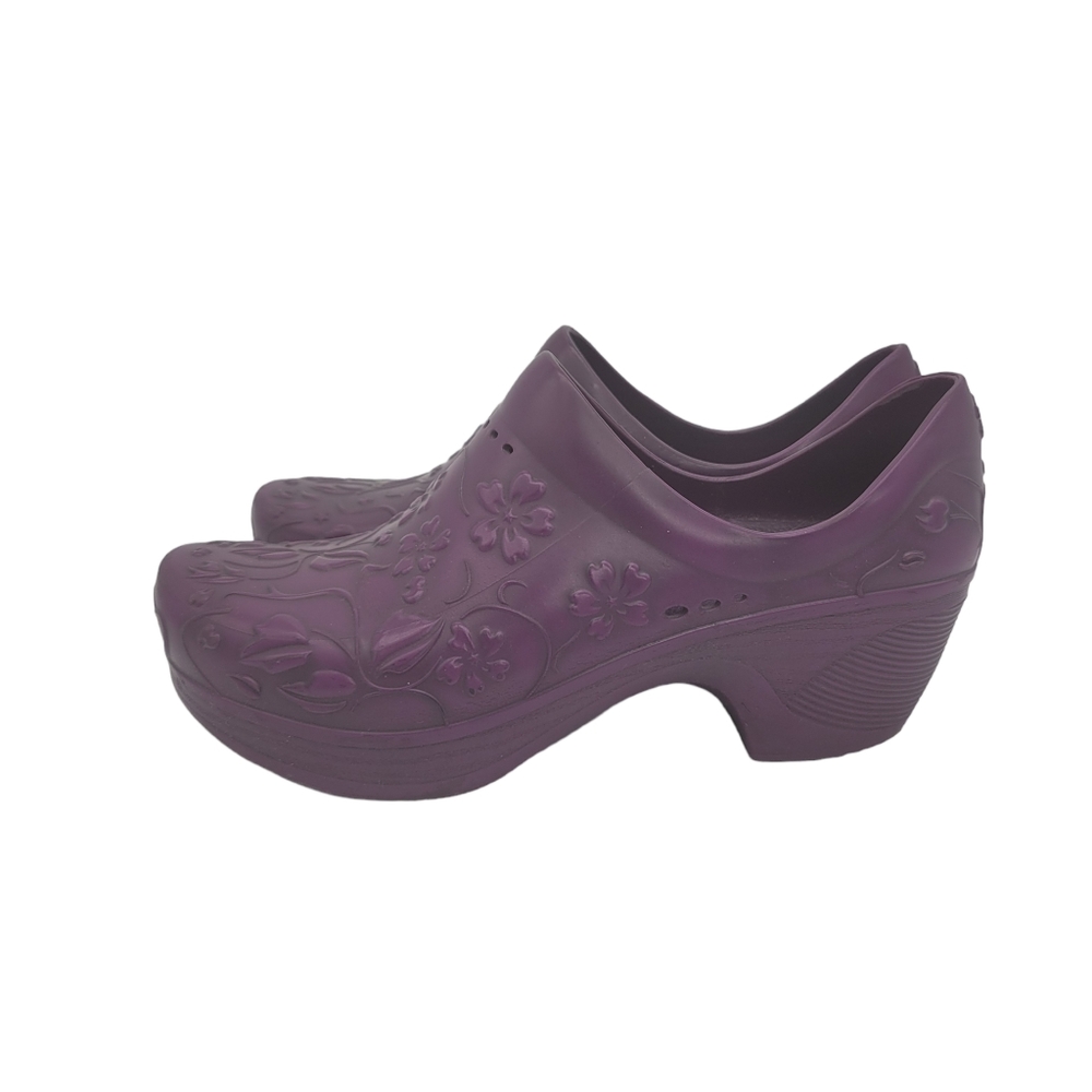 Dansko Floral Pixie Purple Slip Resistant Clogs